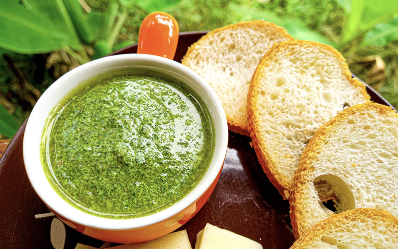 Homemade Italian Basil Pesto